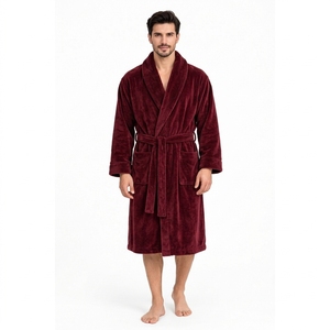 Peignoir avec poches, logo personnalisé, best-seller, peignoir en satin de soie respirant pour homme, robe de nuit, été, manches longues, grande taille - Product Image 1