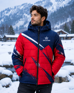 Men <b>Winter</b> Puffer Jacket Custom Printed Hooded Quilted Down Jacket <b>Waterproof</b> Outdoor Warm Fashion Casual <b>Coat</b> OEM Manufacturers - Product Image 4
