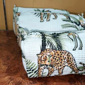 Pochette de maquillage matelassée 100 % coton, design tendance, réutilisable, légère, multifonctionnelle, écologique, avec fermeture éclair, pour ensemble de sacs - Product Image 5