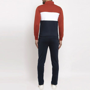 Survêtement Homme Rouge Blanc Bleu Marine Uni avec Cordon de Serrage, Manches Longues, Col Montant Sportif, Séchage Rapide, Écologique, Léger et Respirant - Product Image 3
