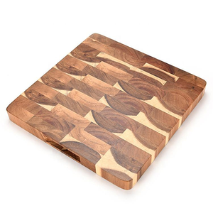 Tabla de cortar de madera de acacia natural reversible multiusos con veta de extremo para cocina - Product Image 4