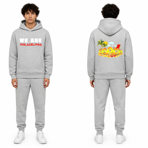 Conjunto Deportivo para Hombre, Sudadera con Capucha Gris, Mundial 2026, Conjunto de Aficionado al Fútbol, Sudadera y Pantalones Deportivos con Estampado Personalizado, Aficionado de Filadelfia, Talla S - Product Image 1