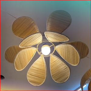 LAMPE À SUSPENSION CHICK LEAF LAMP en bambou tissé à la main, lampe suspendue en rotin naturel, lampe de plafond florale pour la décoration de la maison - Product Image 1