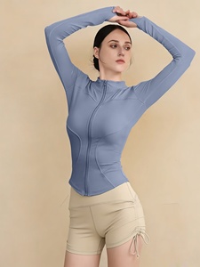 Womens Four Way Stretch Yoga <b>Jacket</b> Premium <b>Workout</b> Fitness <b>Jacket</b> Custom Logo OEM ODM Private Label Bulk Manufacturer - Product Image 1