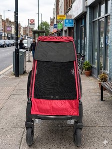 Remolque/carrito/corrillador para niños 3 en 1 de aleación de aluminio, ligero, plegable, con ruedas traseras de 30 pulgadas para bicicleta - Product Image 2