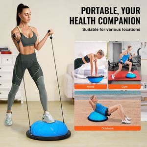 23 pollici blu mezzo esercizio palla Trainer 660 Lbs capacità di stabilità palla per lo Yoga Fitness casa palestra allenamenti di resistenza bande pompa - Product Image 6