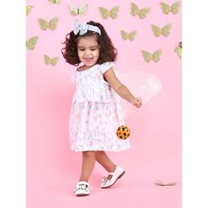 Polka Tots Robe sans manches à imprimé ours fleuri avec bandeau-Multicolore - Product Image 4