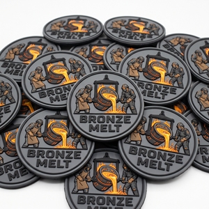 Fabricant direct : Patch 3D en caoutchouc, moulage de bronze, fonderie de métaux, badge rond en PVC souple pour sac à dos, veste, casquette d'extérieur - Product Image 1