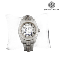 Montre-bracelet personnalisée Hip Hop avec diamants pour homme, montre à quartz en acier inoxydable, idéale pour un cadeau d'anniversaire et disponible en vente au détail au meilleur prix