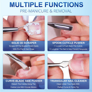 Cuticle Pusher <b>Tool</b> Professional Nail Care Instrument For Removing Dead Skin And Pushing Cuticles <b>Back</b> - Product Image 5