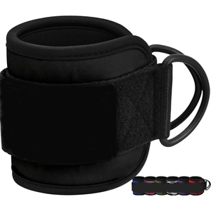 สายรัดข้อเท้า SAMROZ SPORTS สำหรับเครื่องเคเบิลแมชชีน 7 มม. บุแผ่น ABS ขนาด 10"x4" ปรับได้ ยืดหยุ่นสูง พกพาสะดวก พร้อมห่วงรูปตัว D สองห่วง - Product Image 3