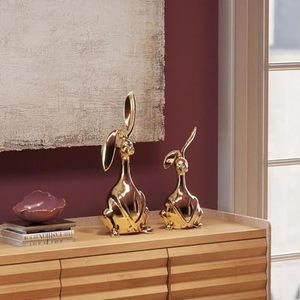 Gold Plated Aluminium Rabbit Figurine Handmade Animal Sculpture Modern Design Eco-Friendly Easter Tabletop <b>Decor</b> Living Room - Product Image 5