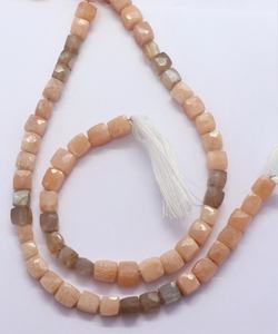 AAA Natural Multi Moonstone Faceted Cube Shape Beads 5.5-6.5 MM 3D Box <b>Gemstone</b> Beads 8 Inch Moonstone Beads Jewelry Making - Product Image 2