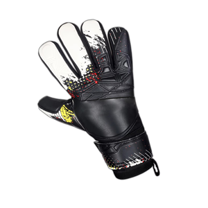 Custom Design Black Full Finger Soccer Goalkeeper <b>Glove</b> with 4mm German Latex and with Emboss on back - Product Image 4