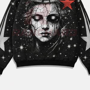 unisex screen printed hoodie with luxury rhinestone embellishment and soft fleece lining for fashion <b>apparel</b> collections - Product Image 3