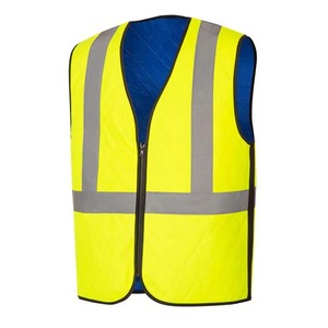 Chaleco reflectante de alta visibilidad, amarillo fluorescente, verde, sin mangas, con cremallera frontal, ropa de trabajo - Product Image 1