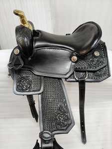 Selle d'équitation en cuir de style western, design artisanal, arceau en fibre plastique, couleur personnalisée, 100% cuir teint à la cuve, style tendance - Product Image 4