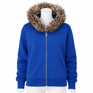 Hoodie Homme Coupe Boxy Régulière en Molleton 100% Coton Français, Style Personnalisé Effet Vieilli, Écologique 320g, avec Capuche Amovible en Fausse Fourrure - Product Image 4