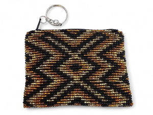 Pochette à monnaie de style ethnique en perles de rocaille avec broderie colorée, vente en gros de porte-monnaie brodé en perles de rocaille avec fermeture éclair - Product Image 2