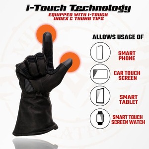 Gants d'hiver en cuir véritable noir de qualité supérieure pour hommes, gants thermiques isolés pour temps froid avec doublure intérieure douce, coupe-vent - Product Image 2