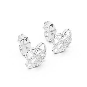 Boucles d'oreilles clous en or blanc 14 carats avec diamants de laboratoire ronds pour femmes |   Cadeau d'anniversaire |   Nouveau diamant cultivé - Product Image 6