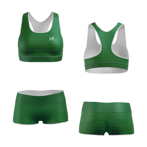 Conjunto de Sujetador Deportivo y Pantalones Cortos Sublimados para Mujer, Ropa Deportiva de Compresión para Entrenamiento, Running, Yoga y Fitness, Fabricante OEM - Product Image 3