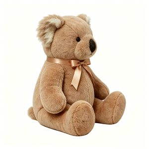 Brown koala stuffed animal, Fluffy koala plush with satin bow, Simple <b>cute</b> koala plush, Koala <b>bear</b> plush - Product Image 1