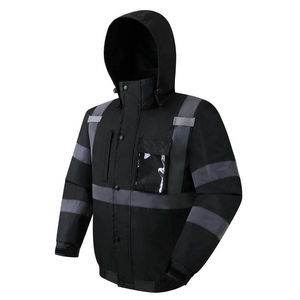 Chaqueta de Seguridad de Alta Visibilidad para Invierno con Franjas Reflectantes, Sudadera de Algodón con Cremallera Personalizada para Hombre, con Luces LED e Impermeable - Product Image 5