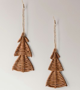 Accesorios Decorativos Boho de Ratán, Decoración Navideña Única, Árbol de Navidad de Ratán para Colgar en la Pared, Tejido a Mano - Product Image 1