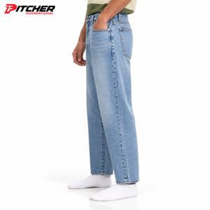 Jeans de Mezclilla para Hombre al por Mayor, Lavado Desgastado, Acabado Vintage, Corte Relajado, Marca Personalizada, Etiqueta Privada - Product Image 3