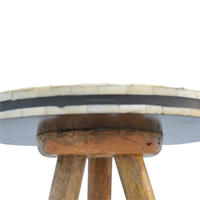 Tabourets Tambour Modernes Royal avec Incrustations de Nacre, Base Artisanale en MDF/Bois, Finition Résine Époxy, Idéal pour Écoles et Appartements