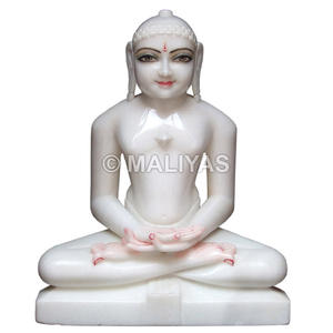 Statue de Bhagwan Adinath en marbre blanc |   Murti en marbre Adinath artisanal pour la maison et le temple jain - Product Image 1
