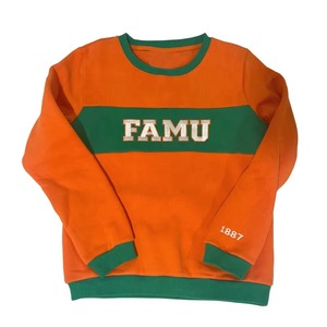 FAMU Cotton <b>Fleece</b> Long Sleeve Sweatshirt Embroidered <b>Pattern</b> Custom Color Print for College Sororities Club Wear Autumn Unisex - Product Image 1