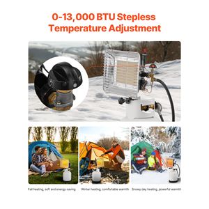 Riscaldatore a Gas Propano da 13000 BTU, Riscaldamento Rapido a 180 Gradi, Regolazione Graduale della Temperatura a Infrarossi - Product Image 3