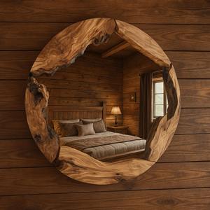 Espejo de Pared de Madera de Diseño Nórdico Escandinavo para Interiores Minimalistas, Espejo Colgante al por Mayor - Product Image 5