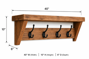 Durable Knock-Down Wall-mounted Washable Adjustable Storage <b>Shelf</b> Ready-to-Assemble Wood Furniture for Hallway or Entryway - Product Image 2
