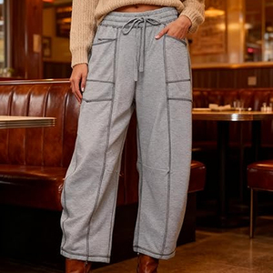 Women Classic Cargo Sweatpants Wide Leg Pants High Waist <b>Drawstring</b> Casual Loose Fit Streetwear - Product Image 3