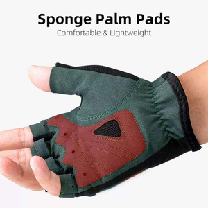 Gants de cyclisme en cuir mi-doigts chauds d'été, absorbant les chocs, tailles homme et femme, fabriqués en usine - Product Image 4