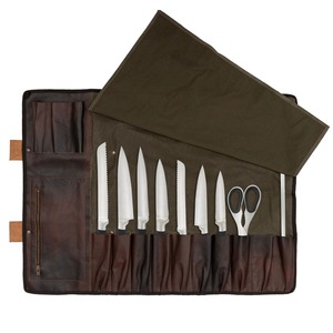 Bolsa Organizadora de Cuchillos de Lona y Cuero de Lujo, Duradera, con Cierre, para Chef, Estuche de Viaje para Almacenamiento de Herramientas de Cocina Profesionales LCKR-0007 - Product Image 3