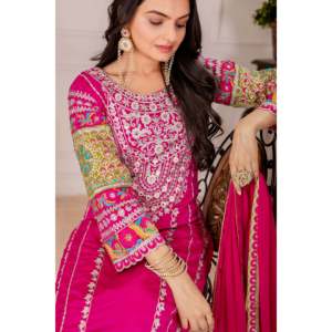 Ensemble de salwar kameez pour femmes, vêtements de soirée, avec des travaux de miroir réels - Product Image 6