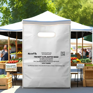 Sacs de courses UKHI PBAT PE imprimés flexo, thermoscellables, biodégradables, compostables, personnalisables, emballage tendance, Haryana Custom - Product Image 6