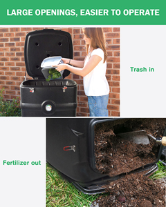 Capacité de 29 Gallons, nouveau Style de bac à Composter thermique extérieur, recyclage de la poubelle avec manivelle Ccompost - Product Image 5