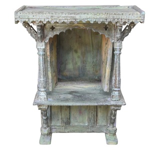 Haswani Handicrafts Durable Easy Clean Wooden Temple Antique Handcrafted Carved Rustic Vintage Home <b>Mandir</b> Decorative Pooja - Product Image 2