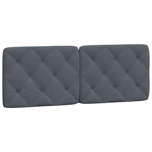 Coussin de tête de lit en velours gris foncé, largeur 53,9 pouces, pour lecture et repos au lit - Product Image 2
