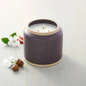Luxury Ceramic <b>Candle</b> Vessel Matte Dual Tone Finish Triple <b>Wick</b> Long Burn Premium Home Decor Elegant Gift Piece - Product Image 3