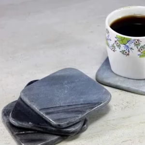 Lot de 4 sous-verres fonctionnels élégants fabriqués à la main, tapis et tampons en pierre de marbre bleu foncé naturel avec un savoir-faire élégant - Product Image 6