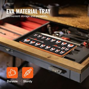 Set di 20 Chiavi a Zoccolo da 3/8'' con 2 Barre di Prolunga, Materiale 40CR e Organizzatore Portautensili in EVA, Misure 17mm e 21mm - Product Image 2