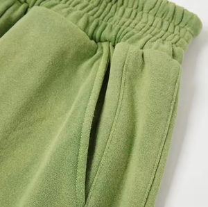 กางเกงขาสั้นผ้าฝ้ายคุณภาพสูง 100% หนานุ่ม ซักย้อมสีแบบวินเทจ และชุดกางเกงขาสั้นแบบสั่งทำพิเศษสำหรับผู้ชายและผู้หญิง - Product Image 4