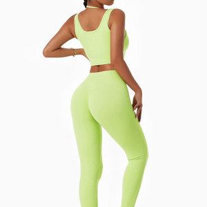 Conjunto Deportivo de Alta Calidad Personalizado, Bra Deportivo de Color y Leggings de Cintura Alta para Mujer, Ropa Deportiva para Entrenamiento - Product Image 3