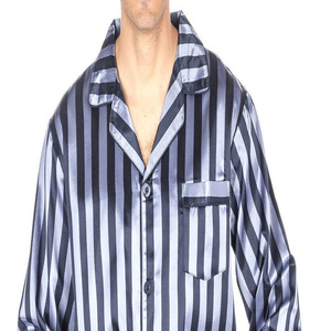 Pijama de Lujo de Seda de Dos Piezas para Hombre 2026 Personalizado de Satén Charmeuse Transpirable, Cómodo para Verano, con Pantalones Cortos y Camisón - Product Image 3